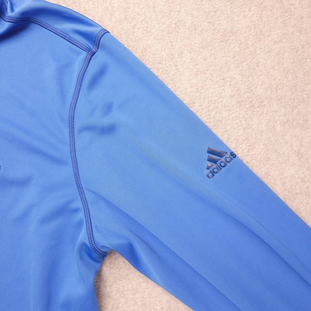 Adidas Pullover Mens‎ Large Blue 1/4 Zip Long Sleeve Golf Blue Spruce Derby - Picture 3 of 14